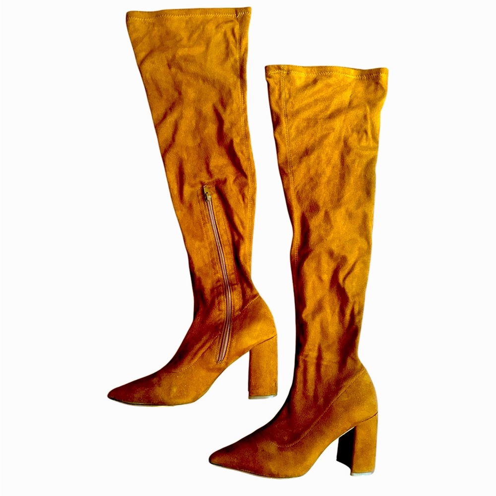 Lilliana Elegant Rust Over-the-Knee Boots
